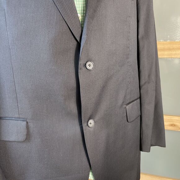 Jack Victor Elite Striped Wool Blazer Blue Two Button Men's Size 44R - Picture 6 of 14